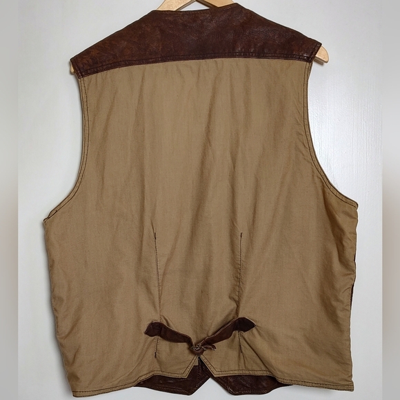 Vintage Structure Brown Distressed Leather Vest - Picture 6 of 12